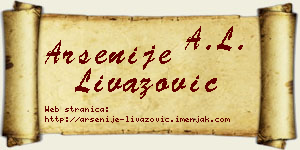 Arsenije Livazović vizit kartica